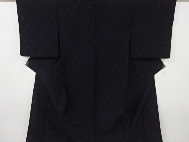アンティーク　絣柄織出し手織り紬単衣着物